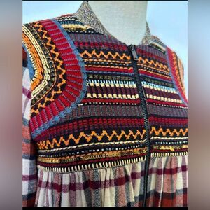 ZARA EMBELLISHED FLANNEL JACKET SZ S